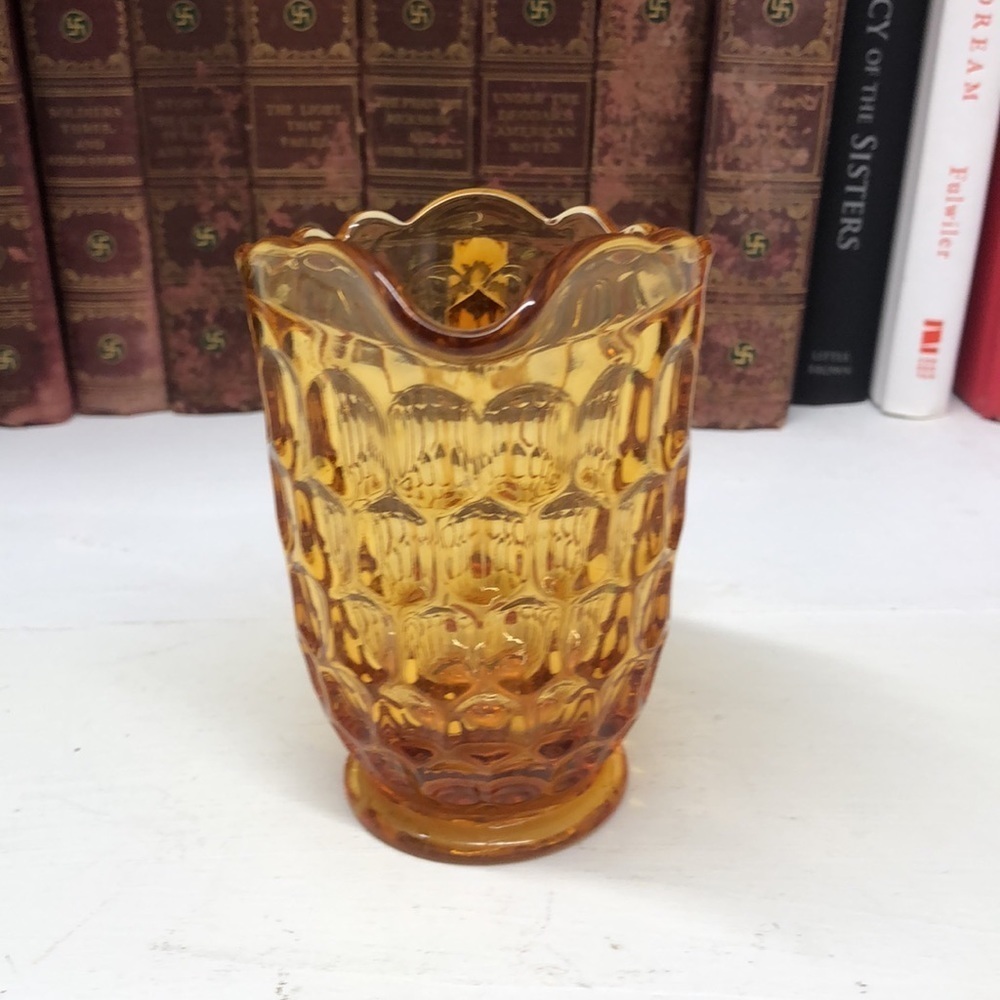 FENTON Thumbprint Colonial Amber Creamer - Picture 4 of 6